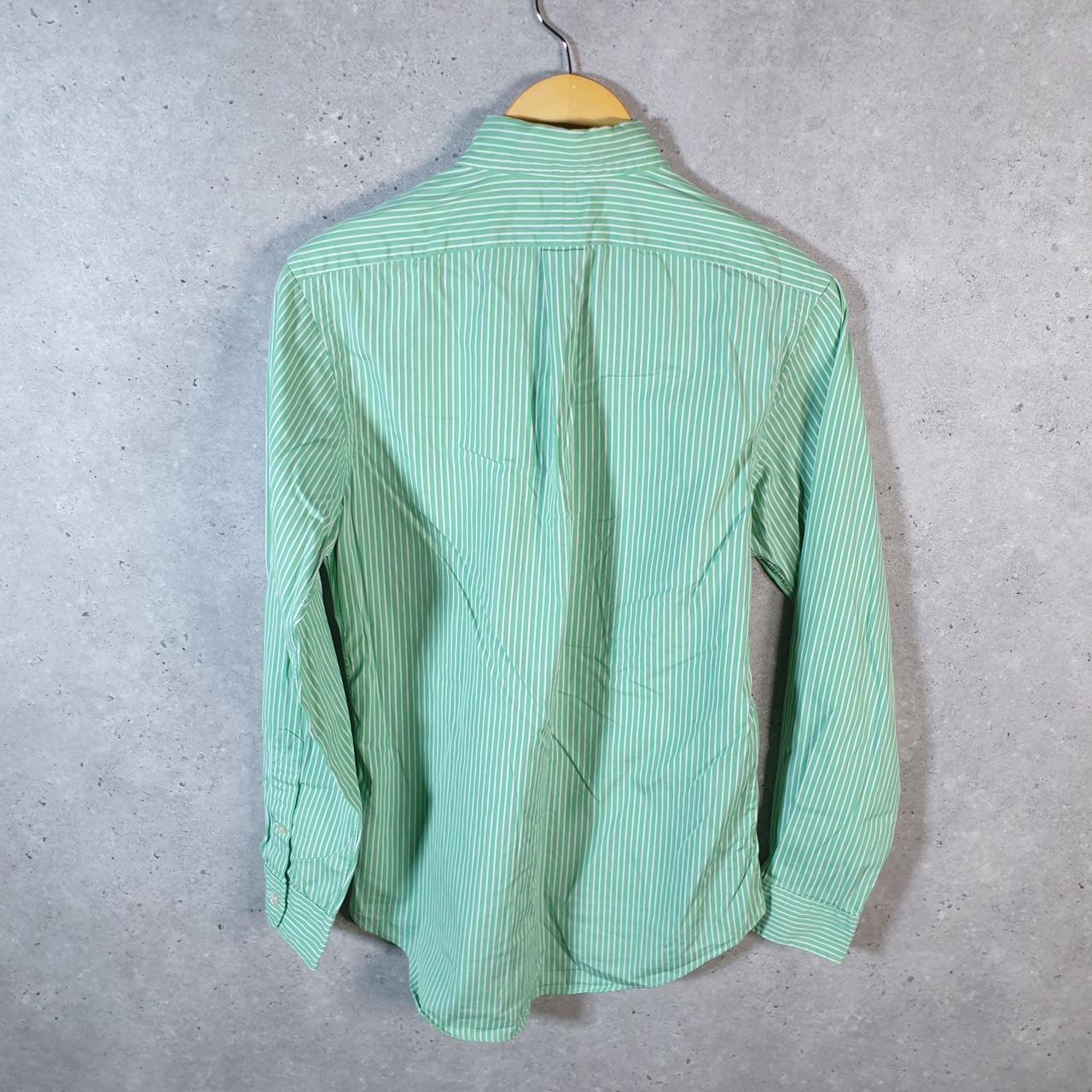 Vintage Ralph Lauren Button Down Shirt Men’s Small Green Custom Fit Cotton Stretch Pony