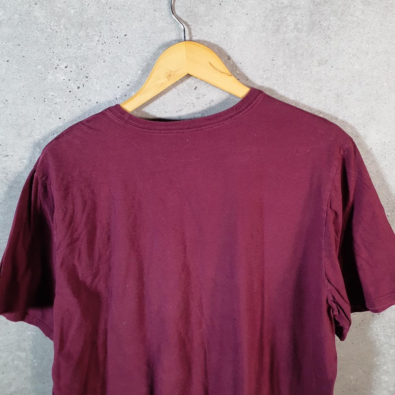 Vintage Nike Spellout T Shirt Men’s XL Burgundy Red Printed Single Swoosh Logo Athletic Big Fish Vintage