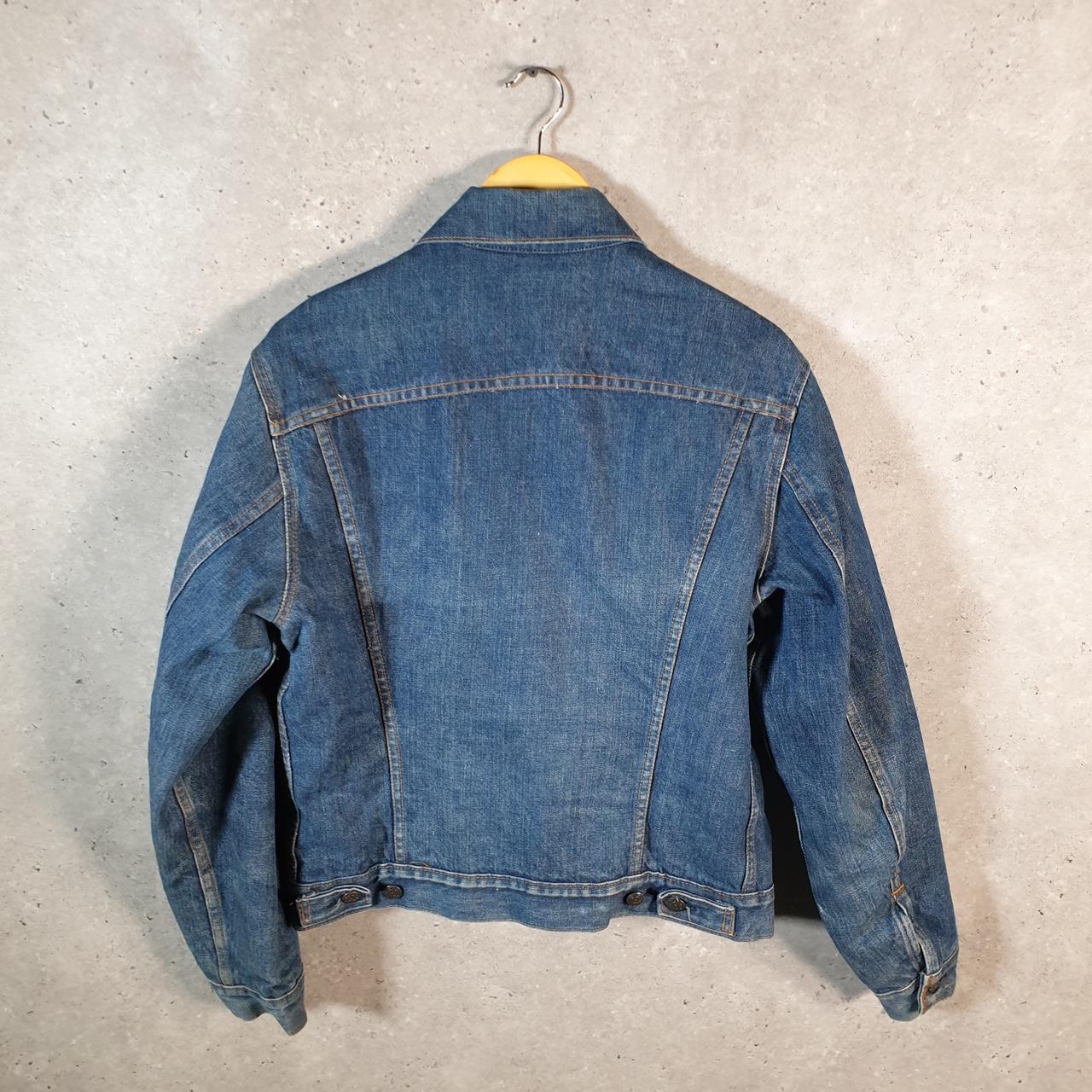 Vintage Levis Denim Jean Trucker Sherpa Jacket Mens Small Blue Sherling USA