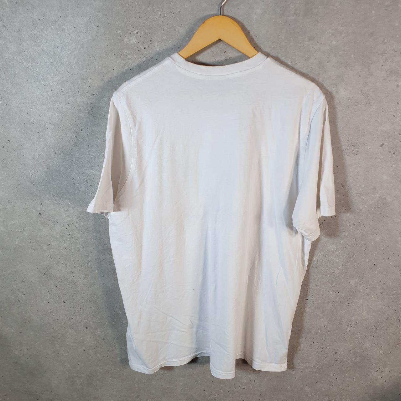 Vintage Adidas T Shirt Men’s XL White Three Stripes Logo Athletic