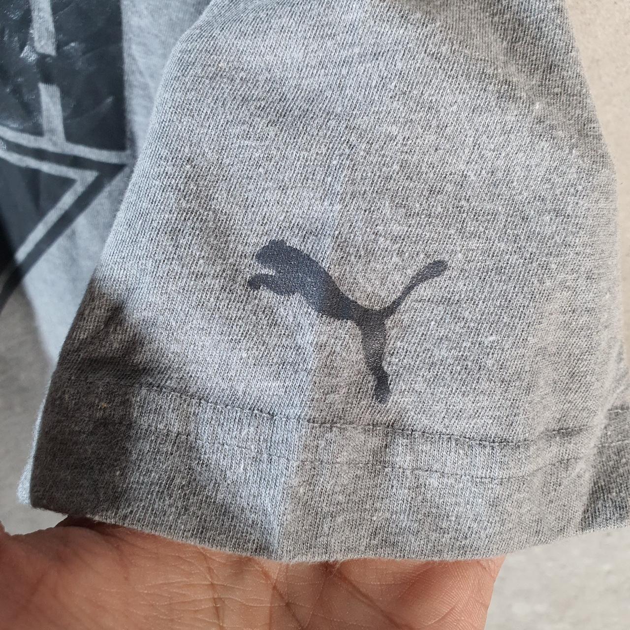 Vintage Puma Spellout T Shirt Men’s XL Grey Logo Athletic Casual