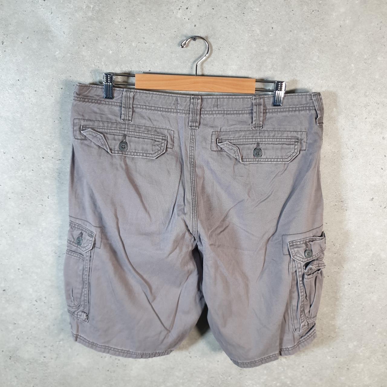Vintage Lee Chino Shorts Jorts Cargo Mens W36 Grey Baggy Cotton