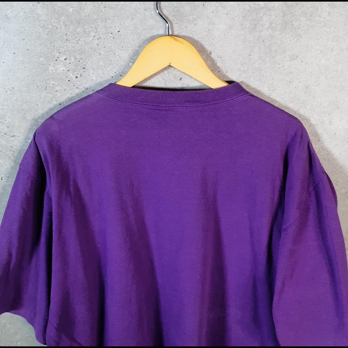Vintage Bugle Boy Spellout 90s USA Single Stitch T Shirt Men’s XL Purple