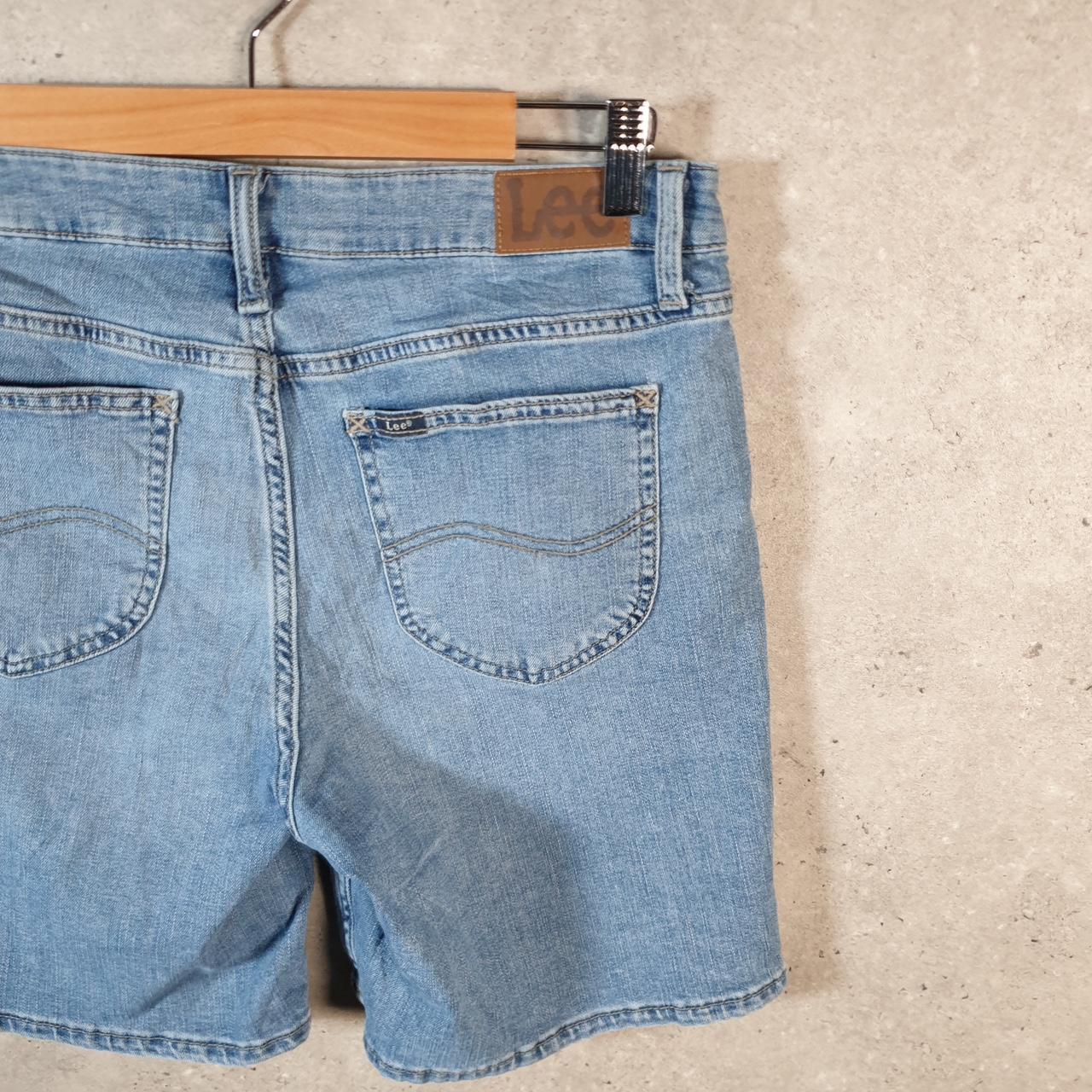 Vintage Lee Baggy Shorts Jorts Cargo Womens W32 Blue Relaxed Denim