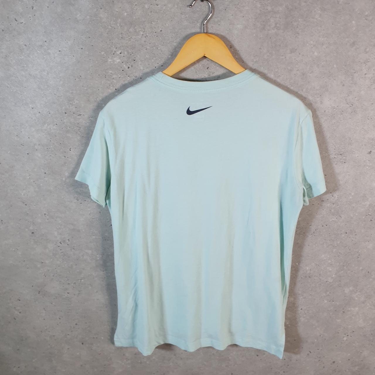 Vintage Nike Dri Fit Club Spellout T Shirt Men’s Medium Blue Logo Swoosh Athletic