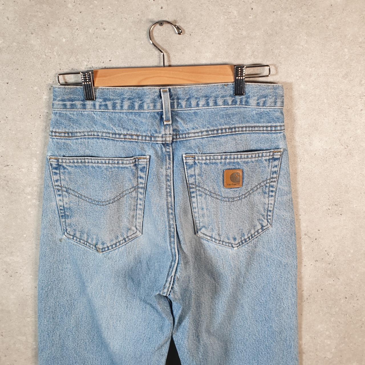 Vintage Carhartt Workwear Carpenter Jeans Mens W30 L30 Blue Denim Traditional Fit USA