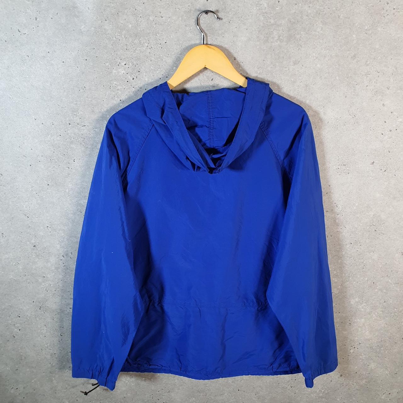 Vintage L.L. Bean Made In USA Outdoors Nylon Jacket Mens Large 1/4 Zip Blue Waterproof
