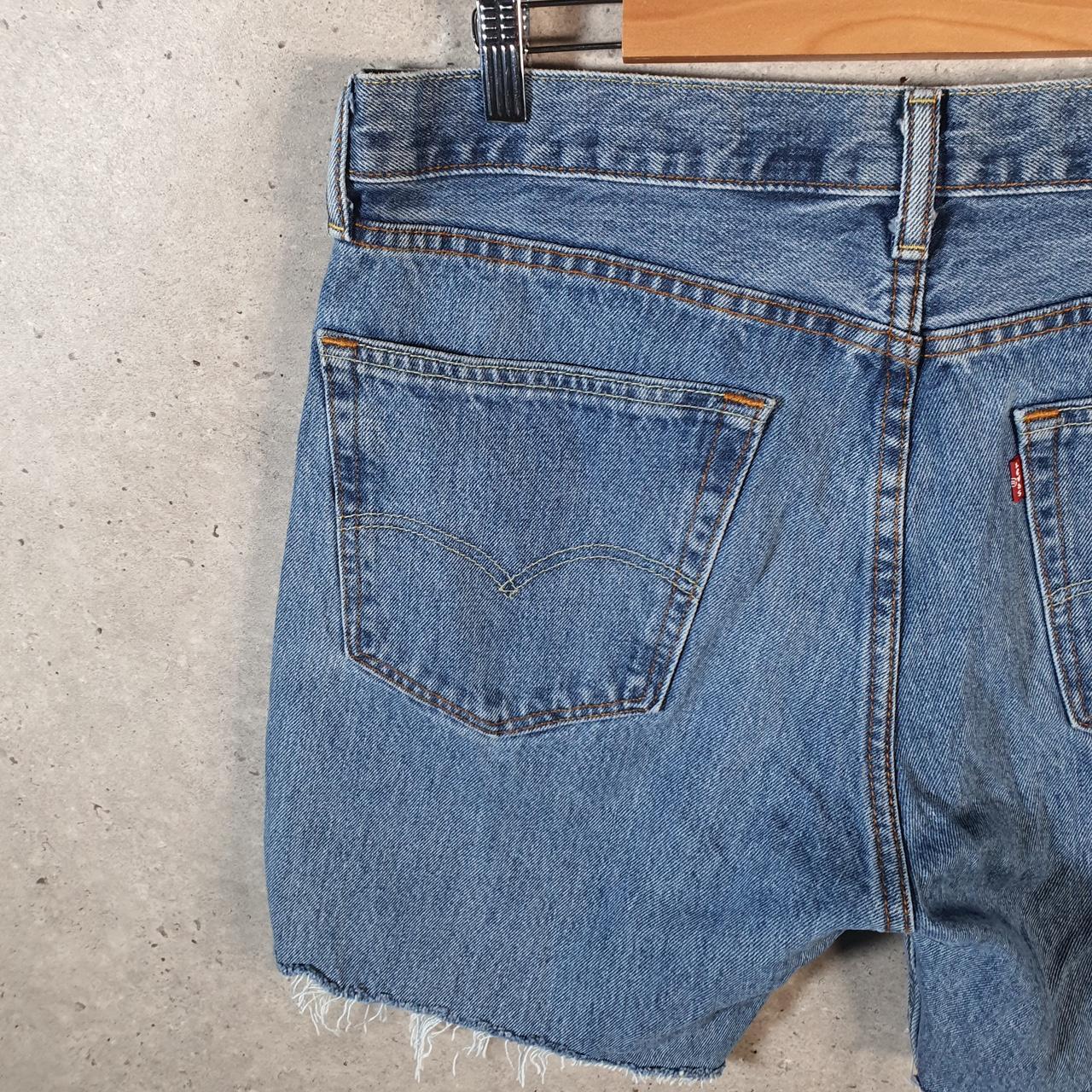 Vintage Levi’s 505 Cut Off Shorts Jorts Cargo Blue W36 Blue Relaxed Denim