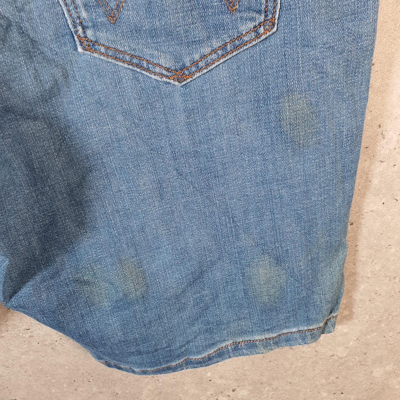 Vintage Wrangler Denim Shorts Jorts Cargo Men’s W33 Relaxed Blue Baggy Cotton