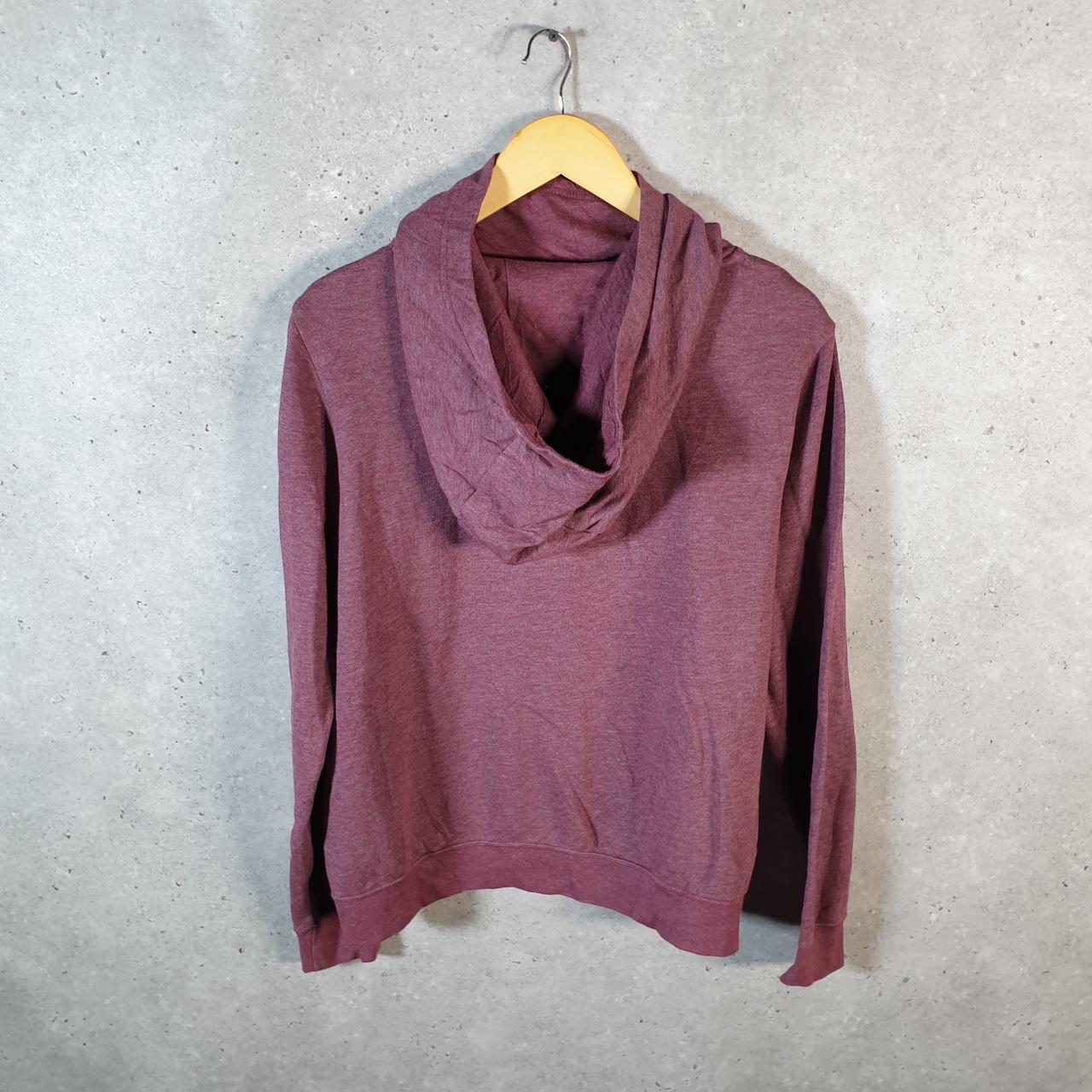 Vintage Nike Club Spellout Hoodie Womens Large Burgundy Swoosh Y2K Pullover