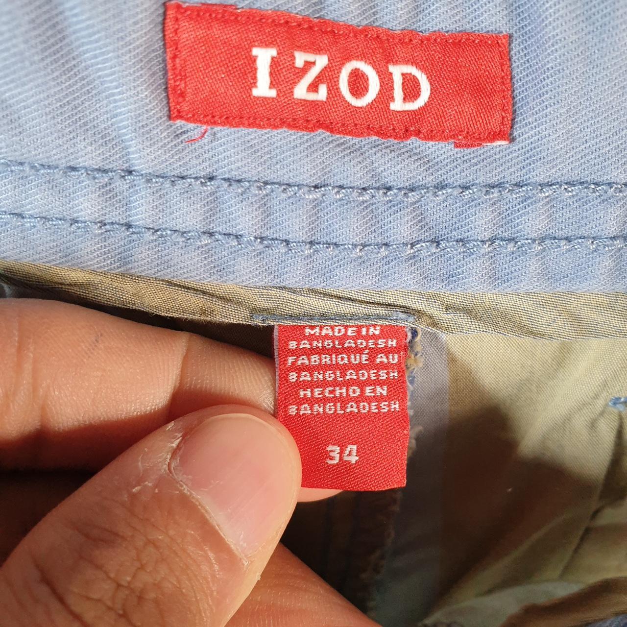 Vintage Izod Golf Chino Shorts Jorts Cargo Men’s W34 Blue Checkered Baggy Cotton