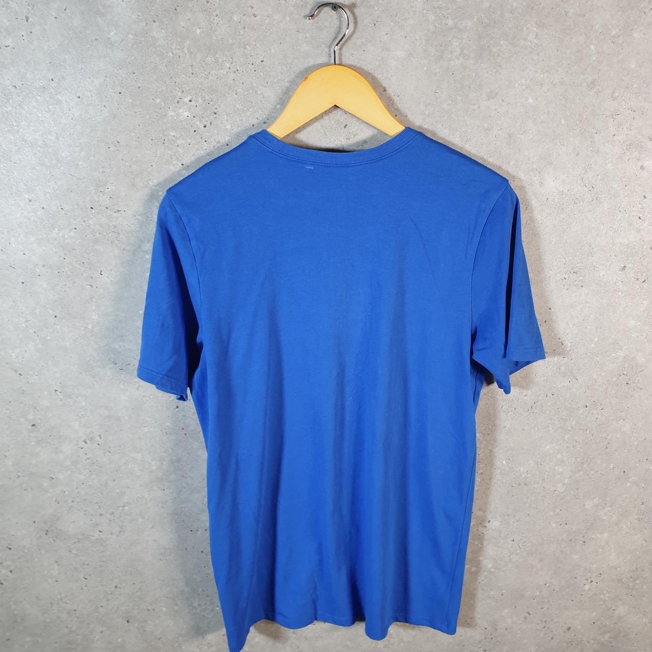 Vintage Nike Dri Fit Running T Shirt Men’s Medium Blue Swoosh Logo Athletic