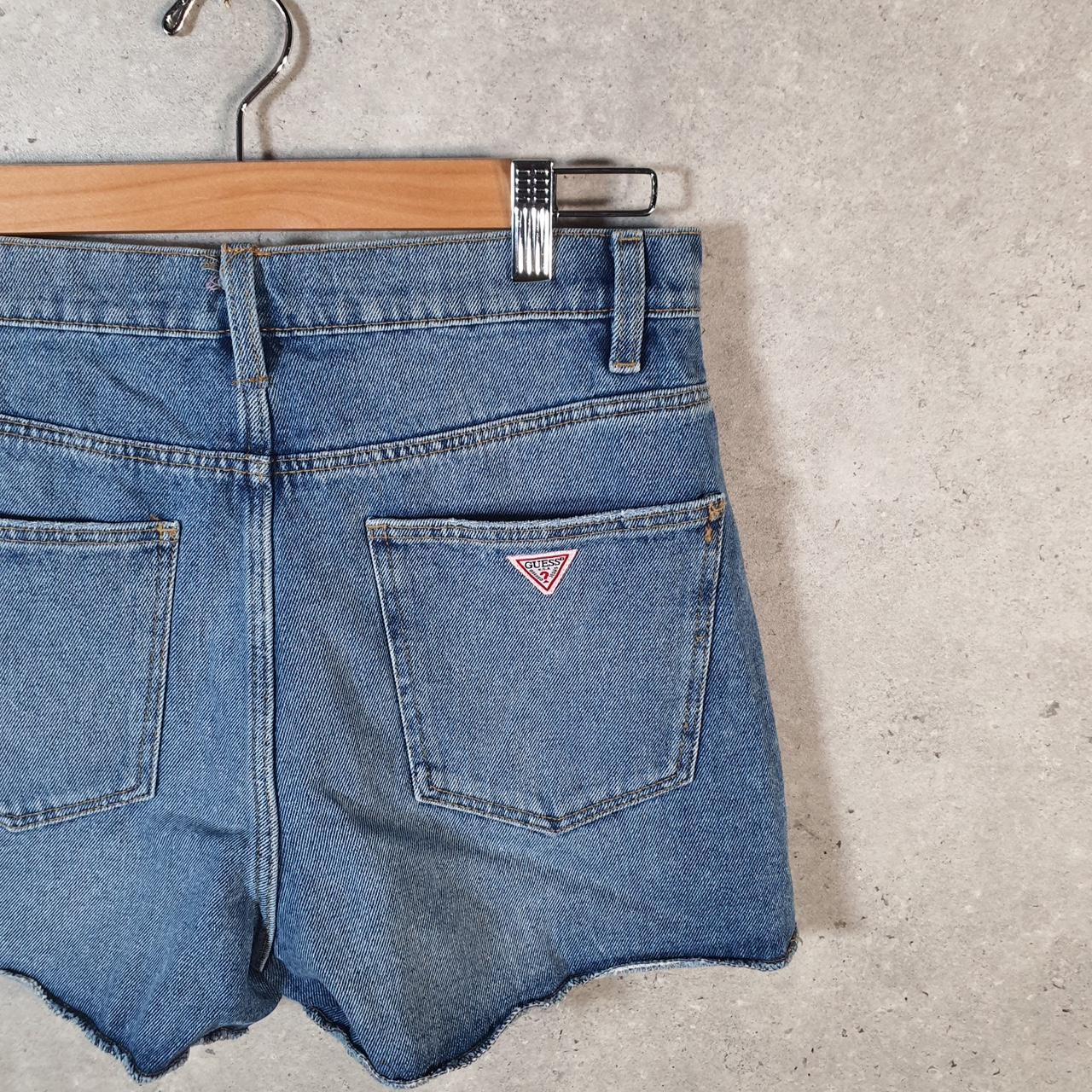 Vintage Guess Baggy Shorts Jorts Cargo Womens UK8 Blue Denim Relaxed Fit Cargo