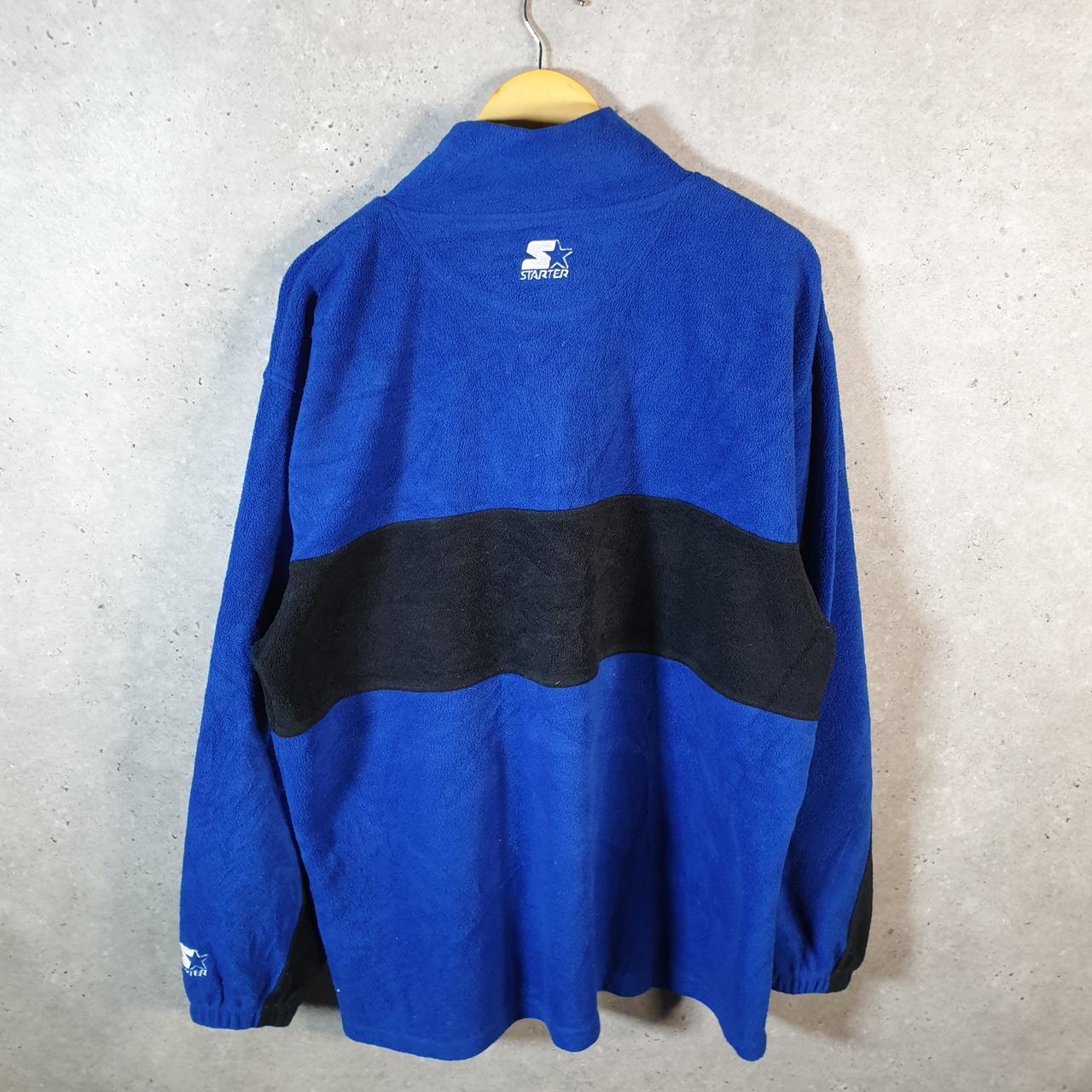 Vintage Starter 1/4 Zip Pullover Fleece Sweatshirt Mens XL Pro Sport Blue Logo Winter