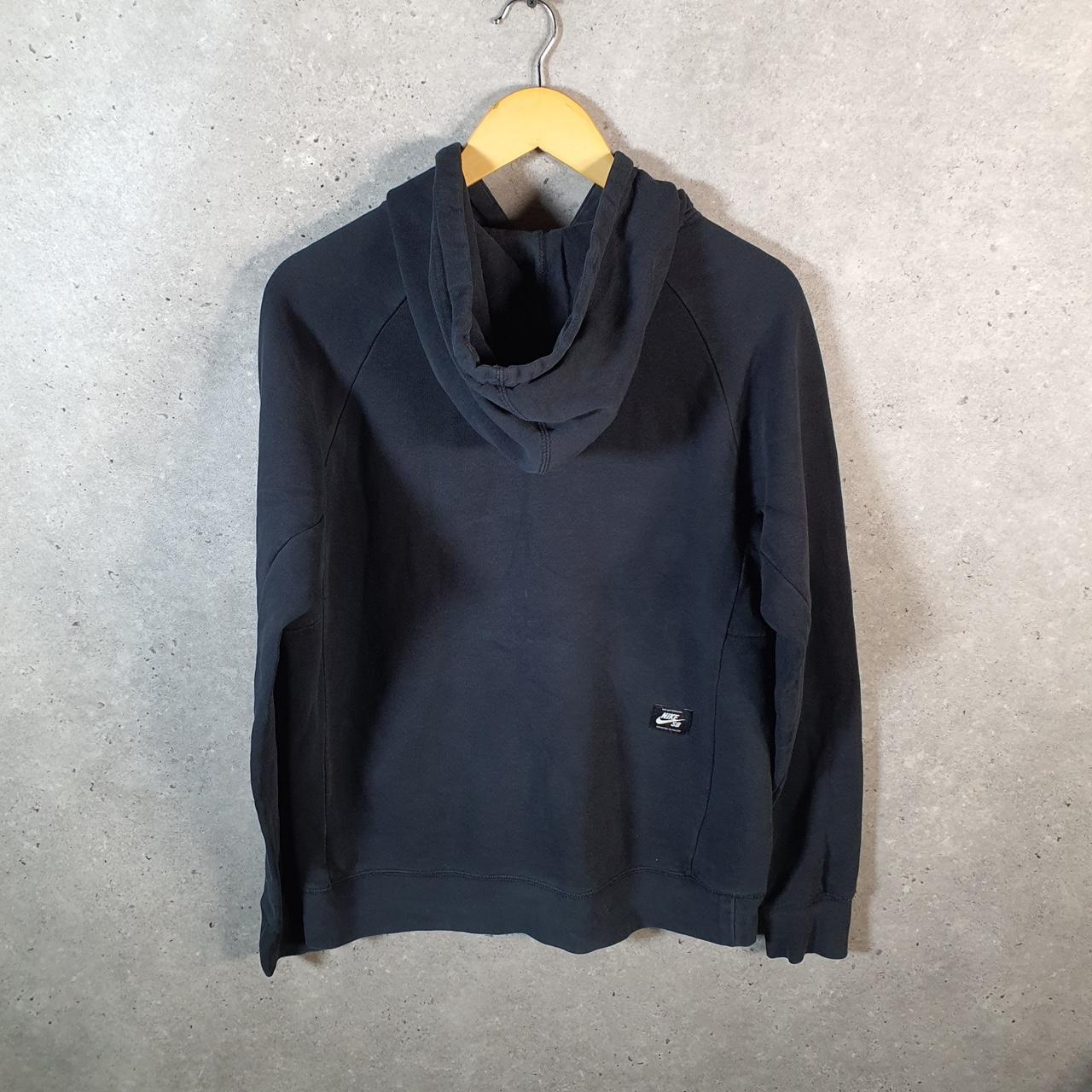 Vintage Nike SB Hoodie Mens Medium Slim Black Swoosh Y2K Pullover Logo