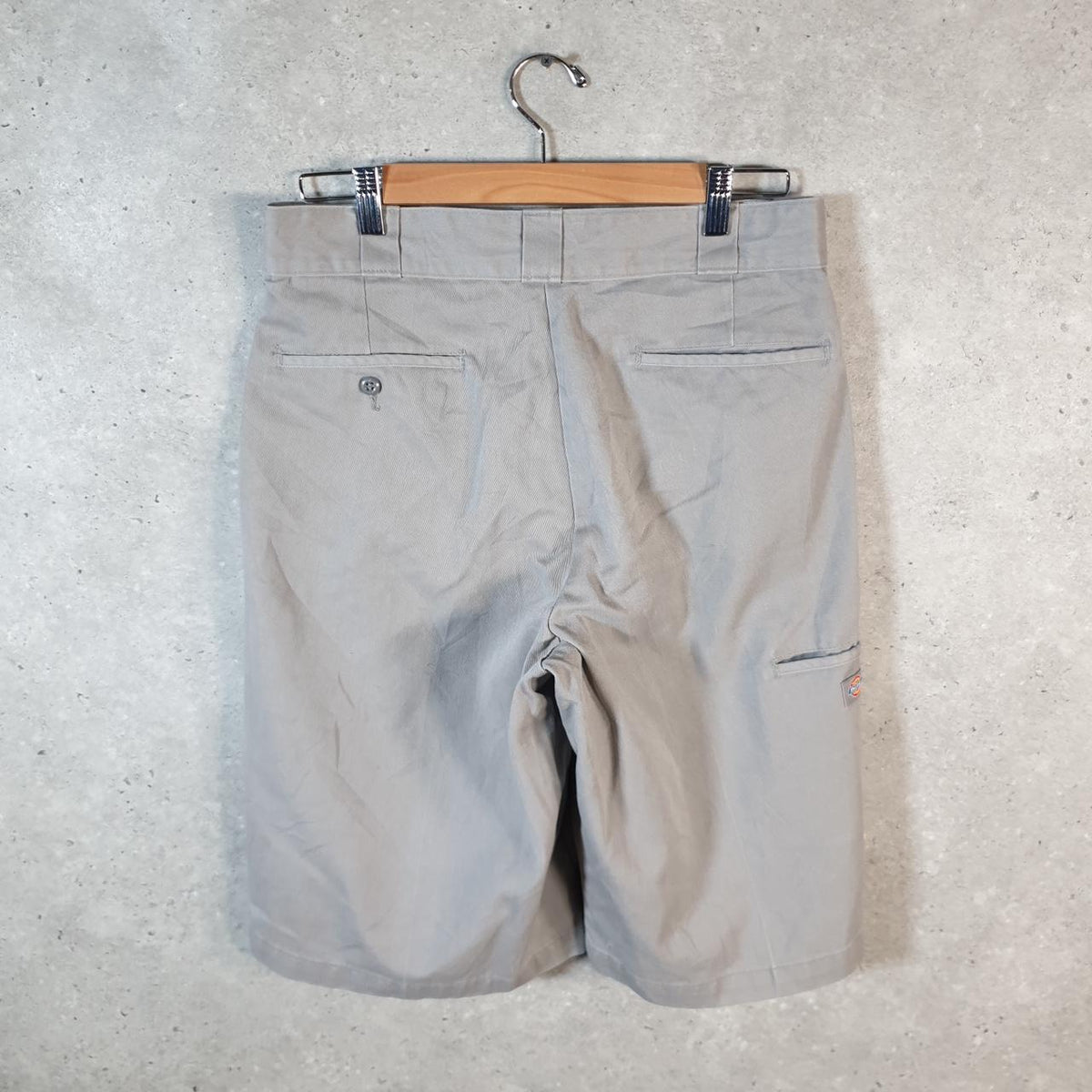 Vintage Dickies Baggy Chino Shorts Jorts Cargo Mens W32 Grey Regular Fit