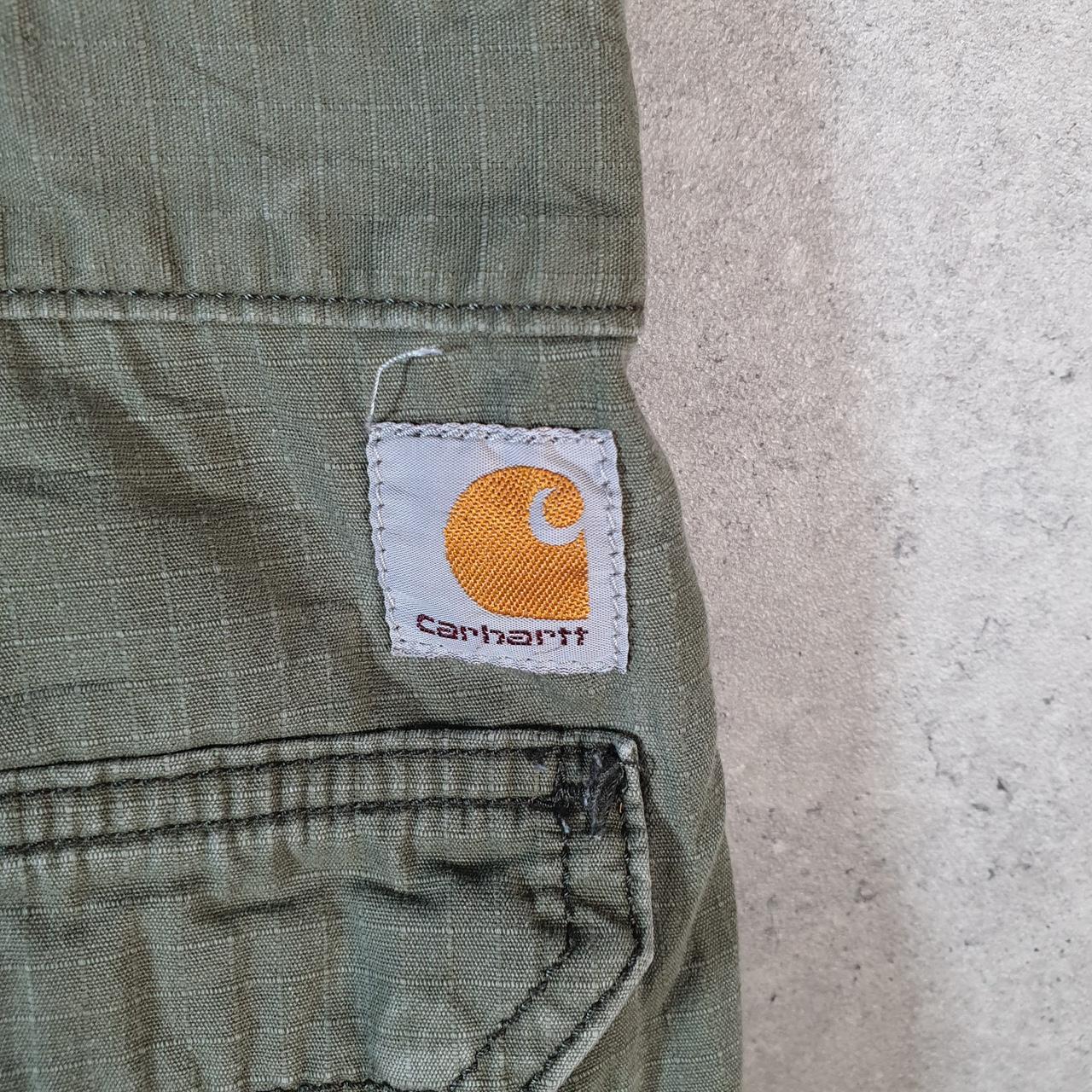 Vintage Carhartt Baggy Carpenter Shorts Jorts Cargo Men’s W40 Green Relaxed Fit Workwear A4842