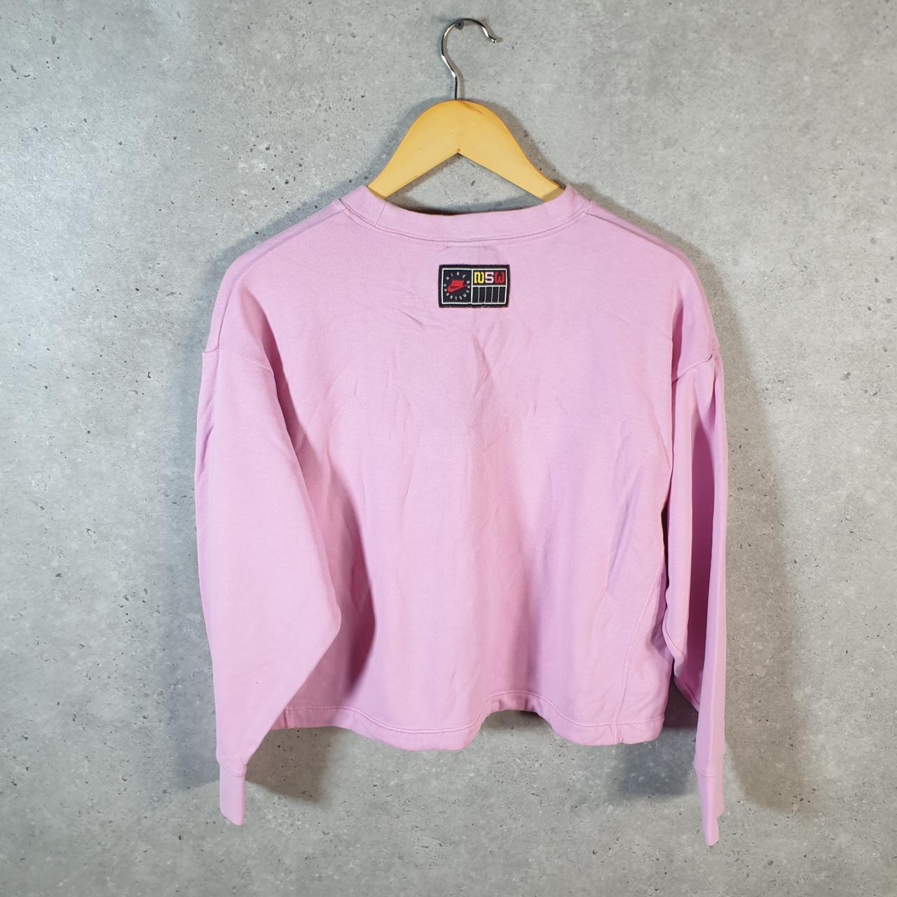 Vintage Nike Cropped Spellout Hoodie Womens XSmall Pink Swoosh Y2K Pullover Logo