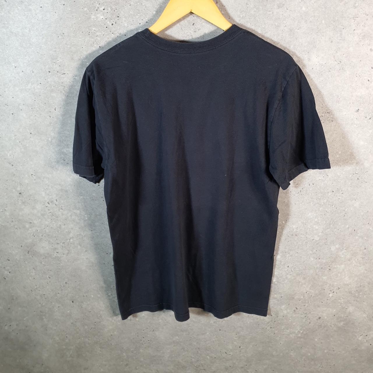 Vintage Nike T Shirt Men’s Medium Black Printed Centre Single Swoosh Logo Athletic