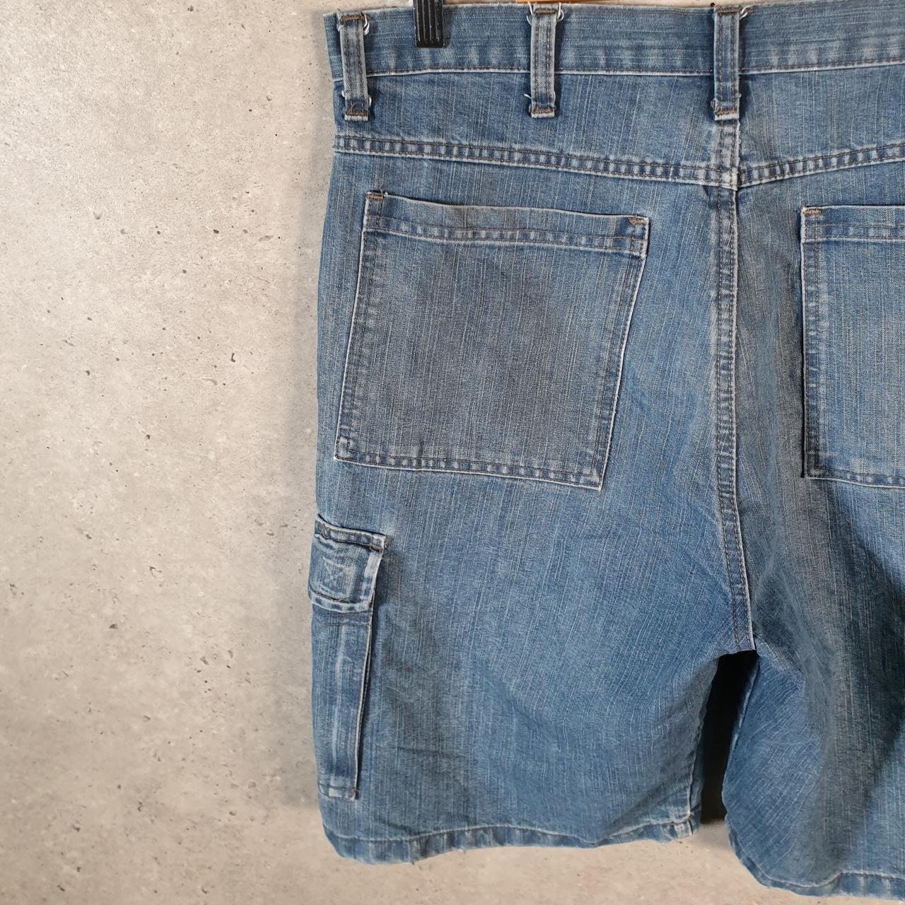 Vintage Wrangler Denim Shorts Jorts Cargo Men’s W34 Blue Baggy Cotton