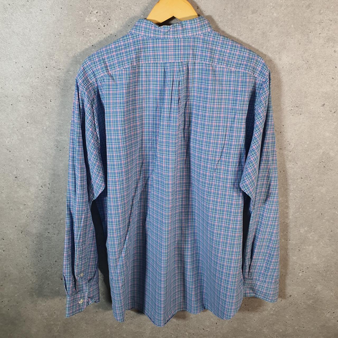 Vintage Ralph Lauren Button Down Shirt Men’s XL Blue Checkered Classic Fit Cotton Pony