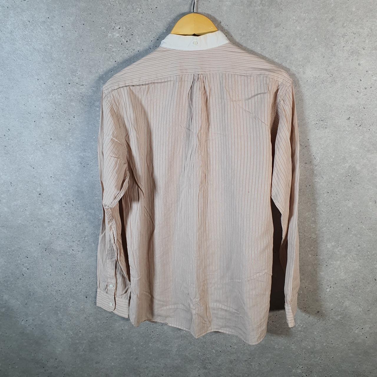 Vintage Ralph Lauren Button Down Shirt Men’s M Brown Striped Classic Fit Cotton