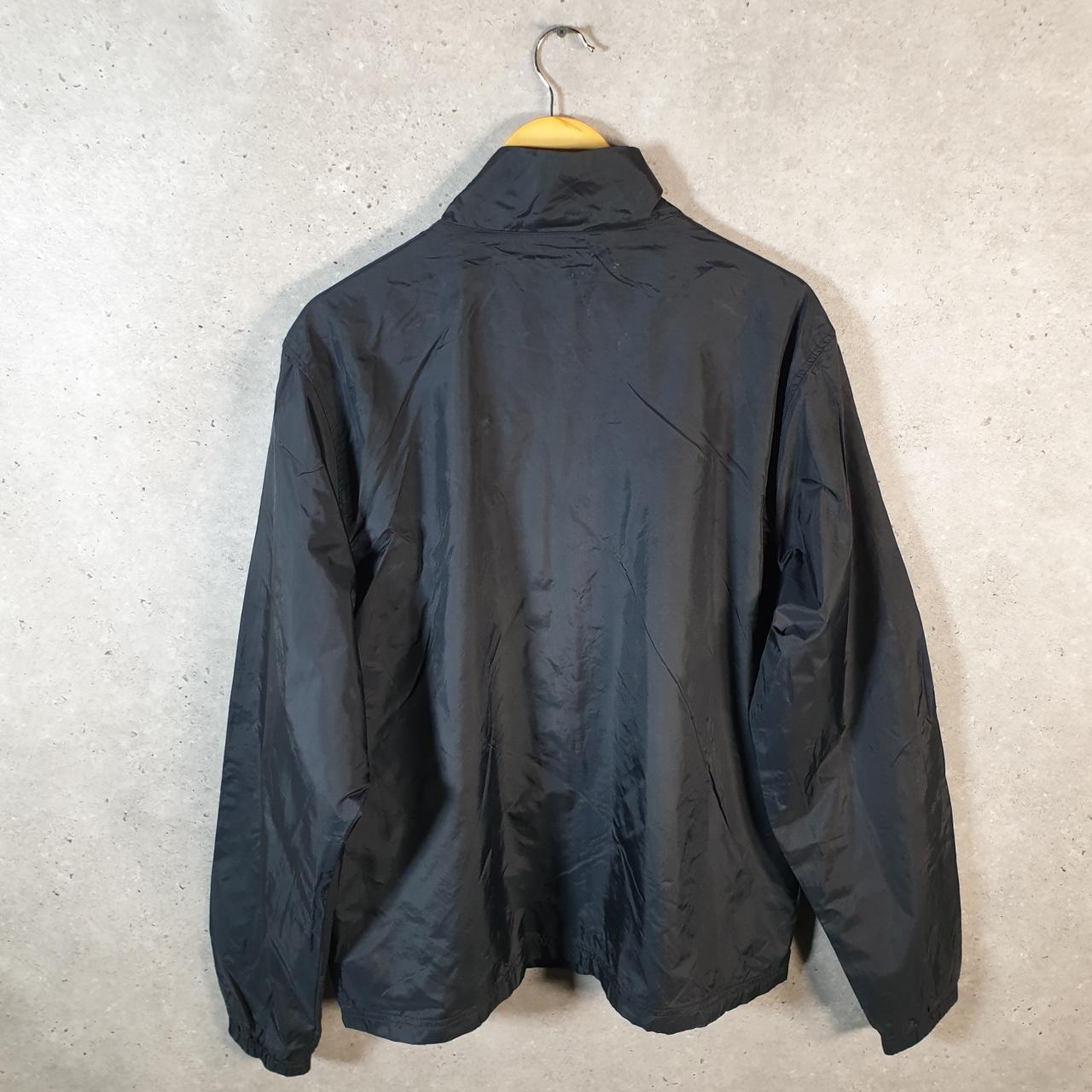 Vintage Nike Windbreaker Track Jacket Mens XL Black USA Swoosh Full Zip