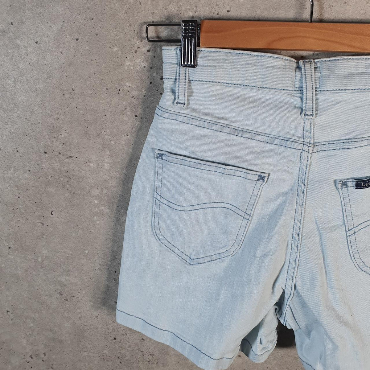 Vintage Lee Baggy Shorts Jorts Cargo Womens W24 Blue Relaxed Denim