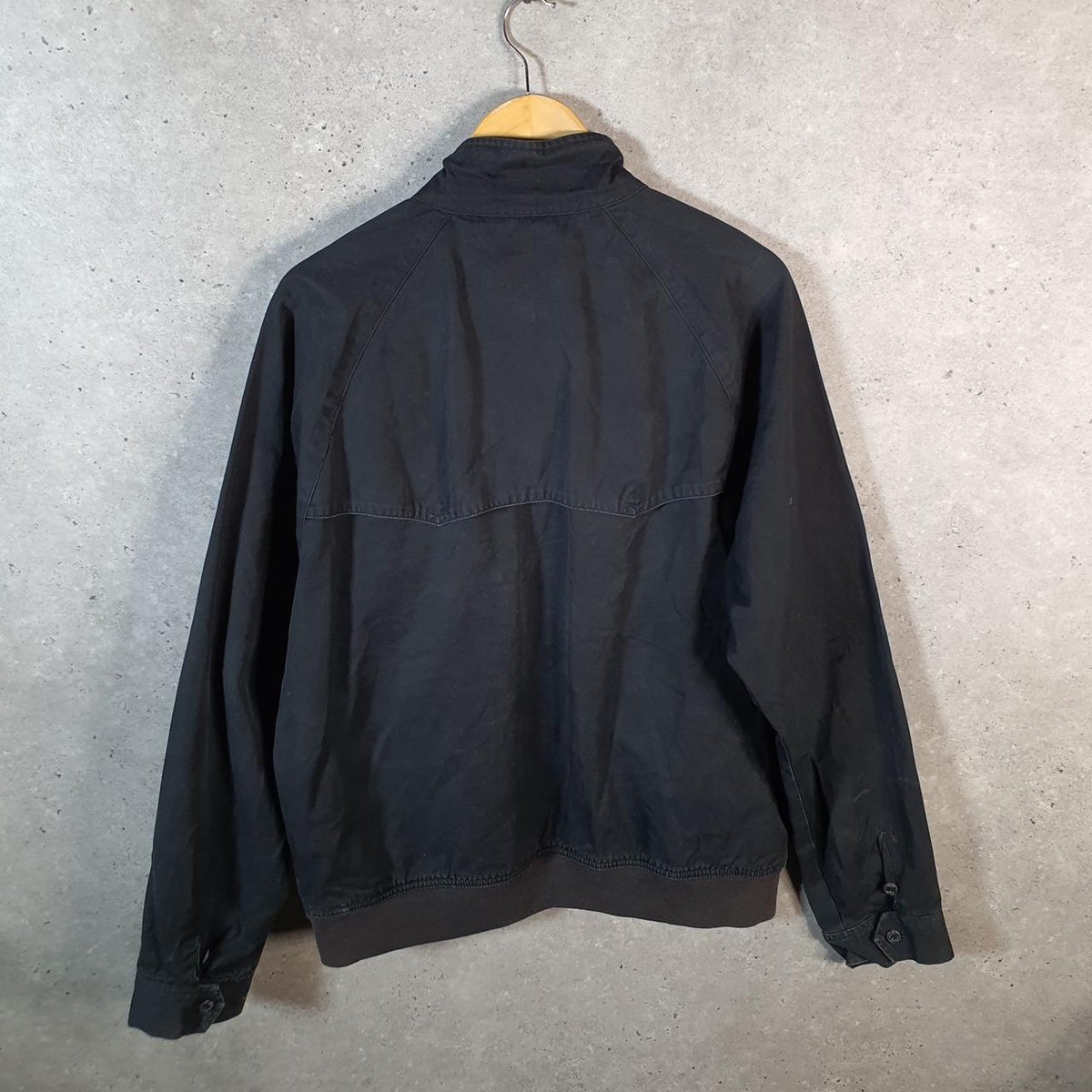 Vintage Ralph Lauren Polo Harrington Bomber Jacket Men’s Large Black Pony Full Zip Big Fish Vintage