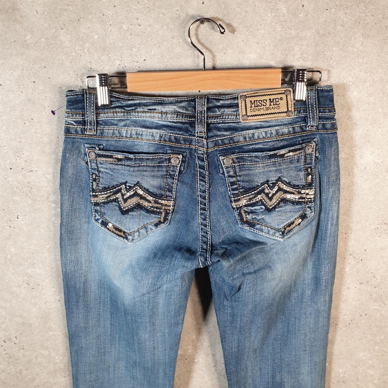 Vintage Miss Me Slim Boot Y2K Hip Hop Jeans Womens W29 Blue Denim USA Big Fish Vintage