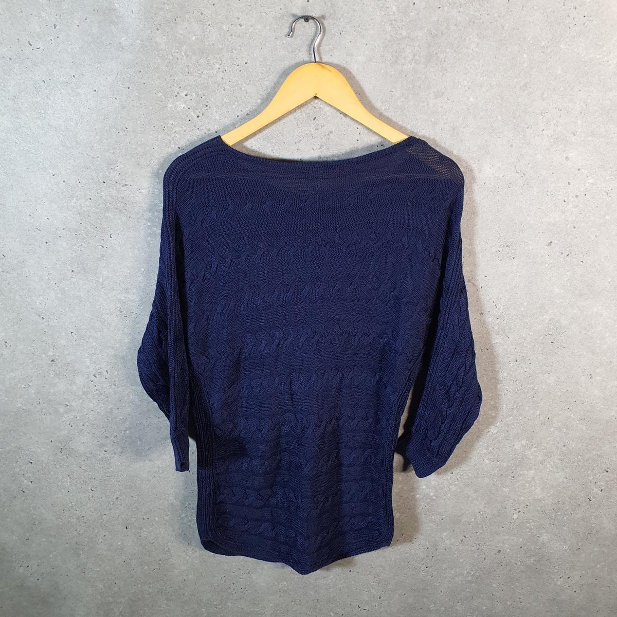 Vintage Ralph Lauren Polo Knit Sweater Womens Small Navy Blue Cotton Pullover