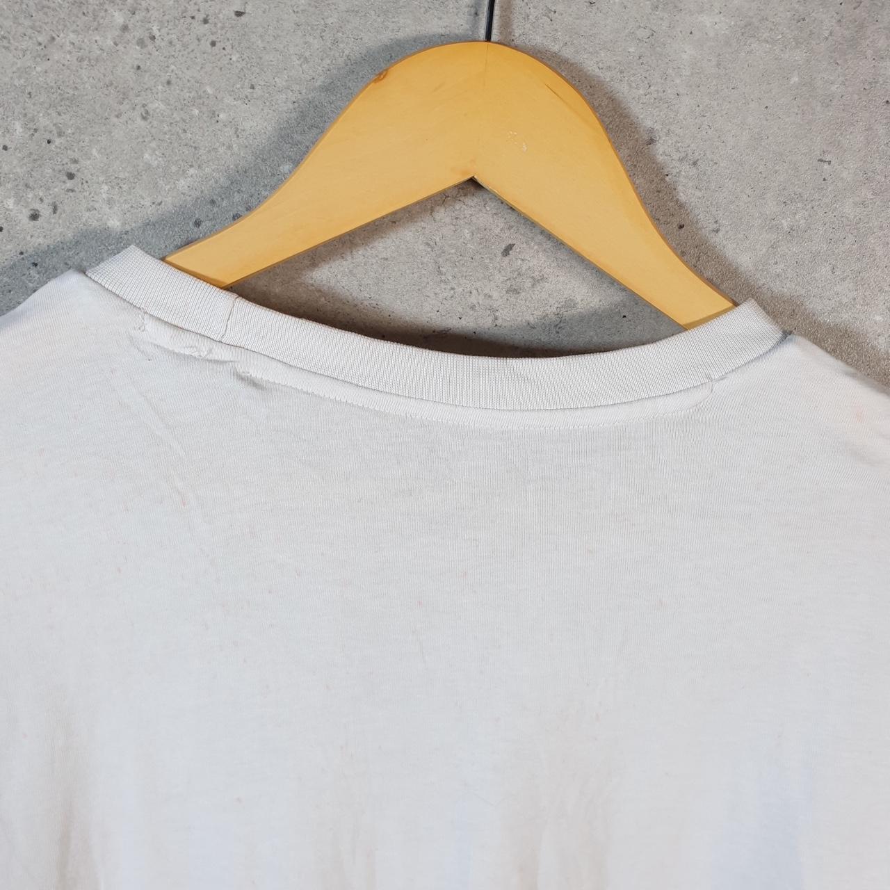 Vintage Adidas End Plastic White T Shirt Mens XL White Three Stripes Logo Athletic