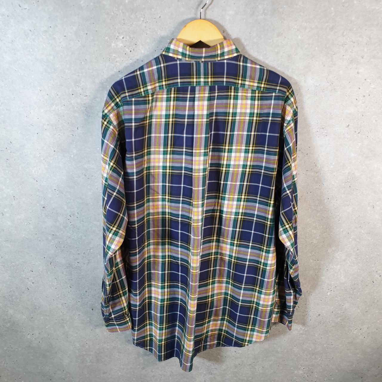Vintage Ralph Lauren Button Down Shirt Men’s Large Yellow Checkered Blake Fit Pony