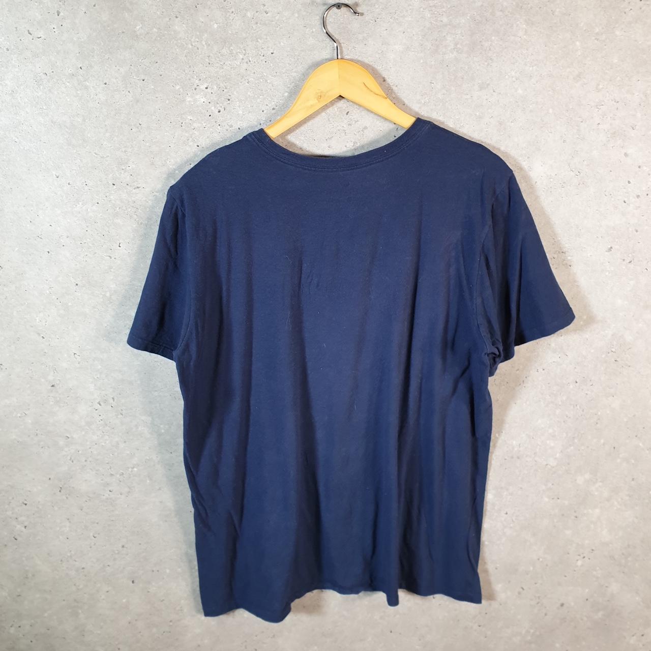 Vintage Nike T Shirt Men’s Large Blue Printed Single Swoosh Logo Athletic C8275