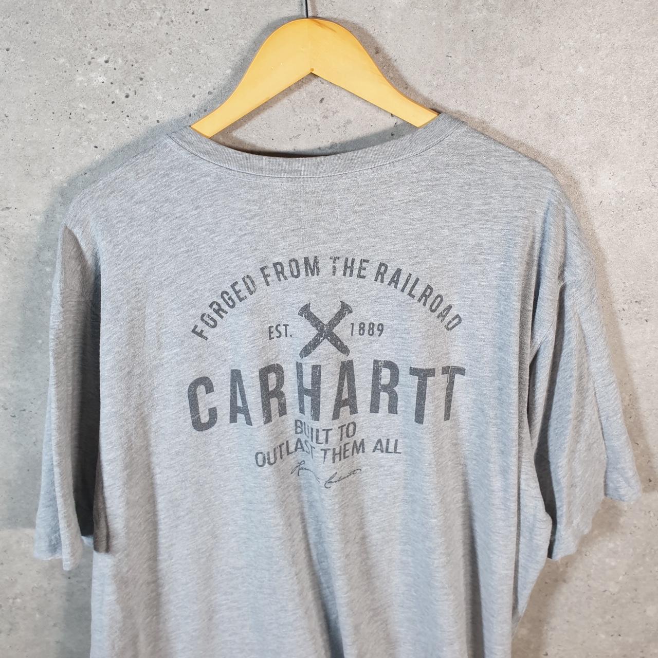Vintage Carhartt Pocket T Shirt Men’s XL Grey Workwear Chore Utility Relaxed Fit C9205
