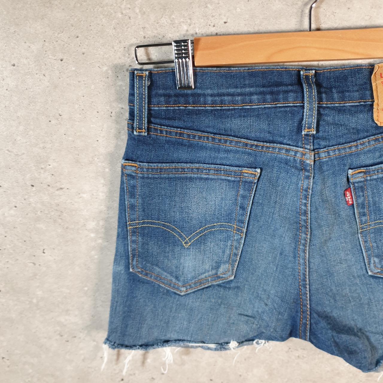 Vintage Levi’s 510 Cut Off Baggy Shorts Jorts Cargo Womens W28 Blue Relaxed Denim