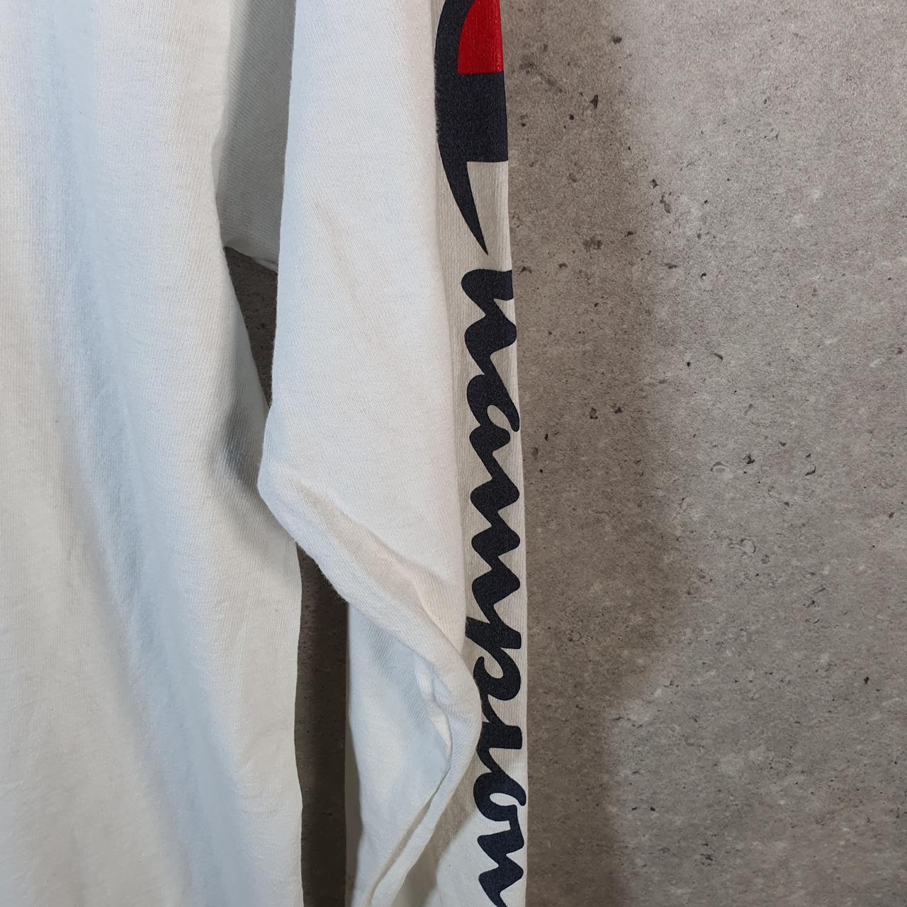 Vintage Champion Spellout T Shirt Men’s Medium White Casual USA Athletic