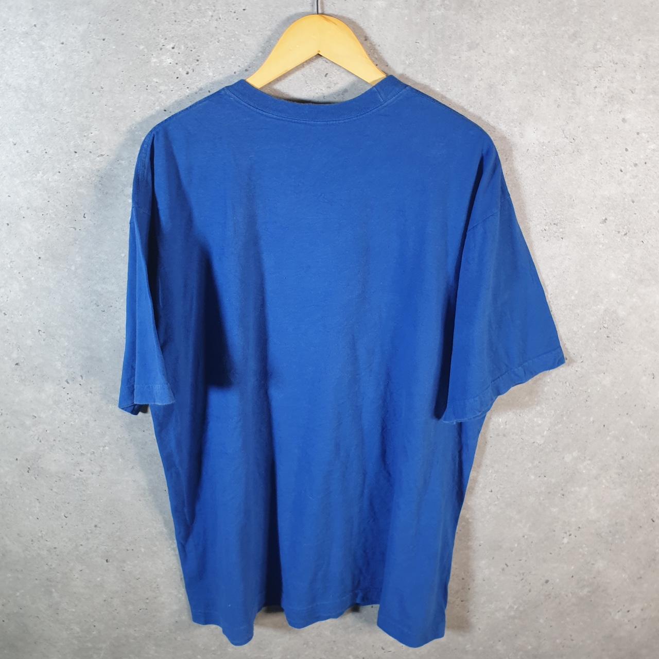 Vintage Adidas Spellout T Shirt Men’s XL Blue Three Stripes Athletic