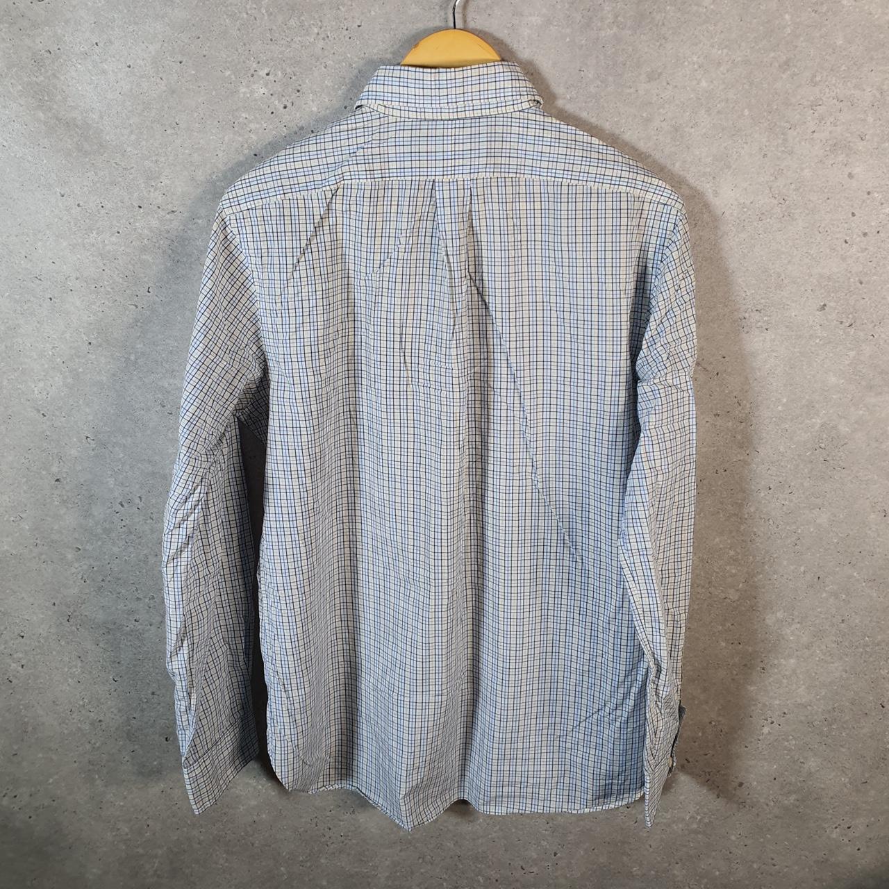 Vintage Ralph Lauren Button Down Shirt Mens Medium Blue Checkered Cotton Pony