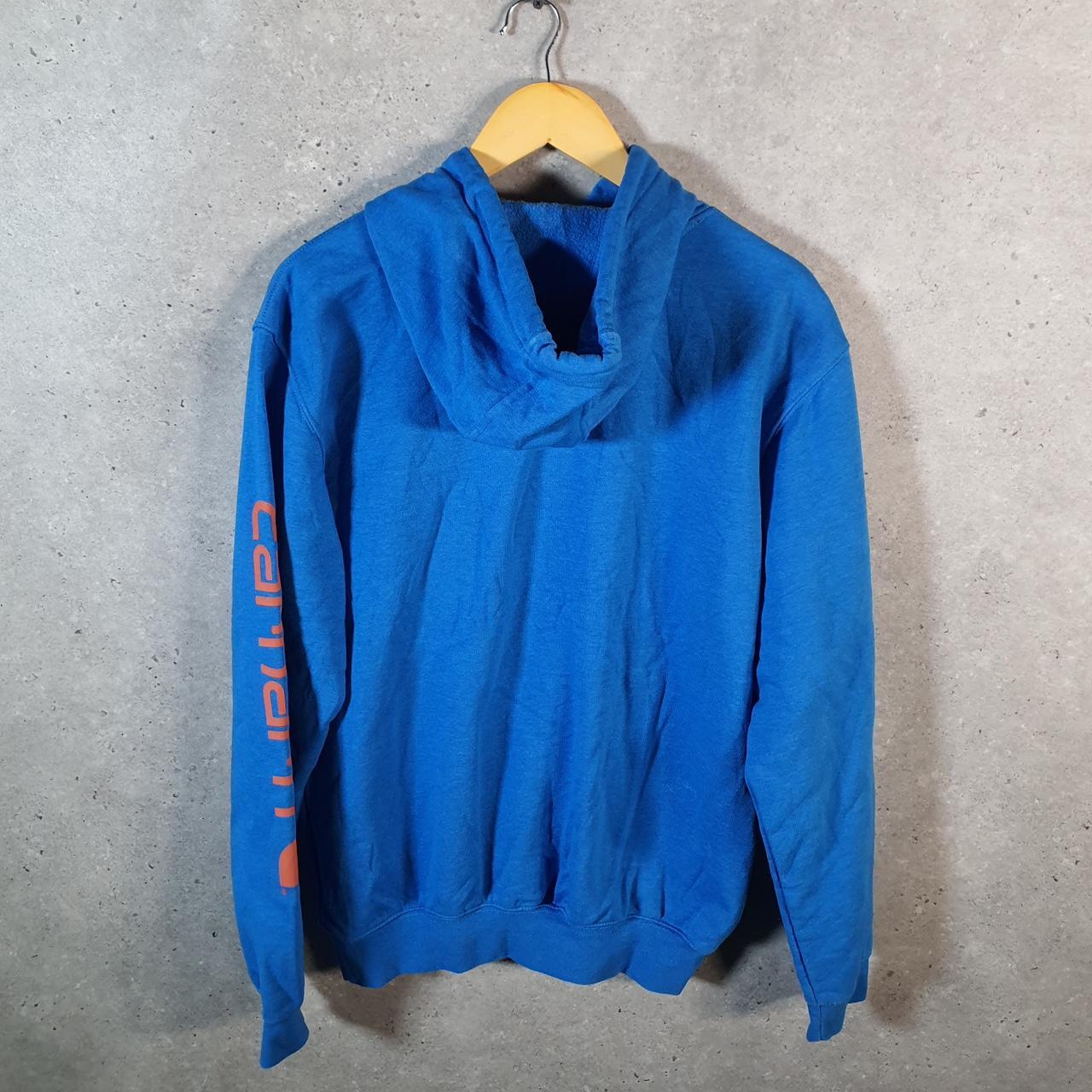 Vintage Carhartt Hoodie Men’s Small Blue Pullover Blank USA Loose Fit