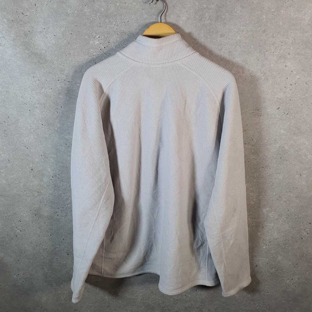 Vintage The North Face TNF Fleece Sweatshirt Mens 1/4 Zip XL White Pullover Logo