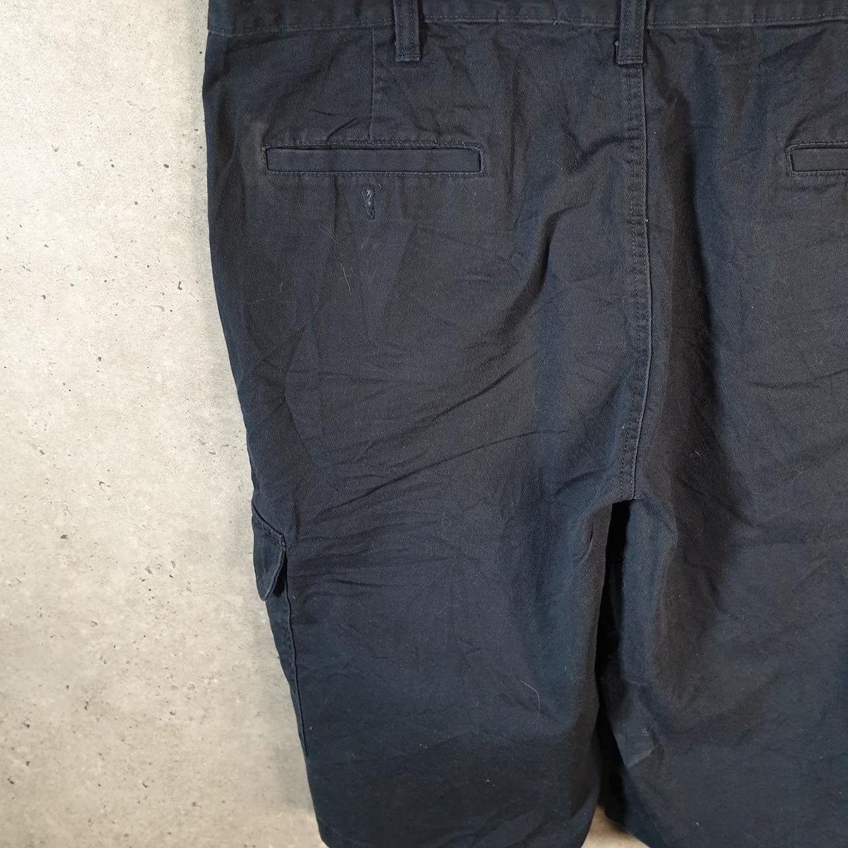 Vintage Dickies Baggy Chino Shorts Jorts Cargo Mens W42 Black Relaxed Fit