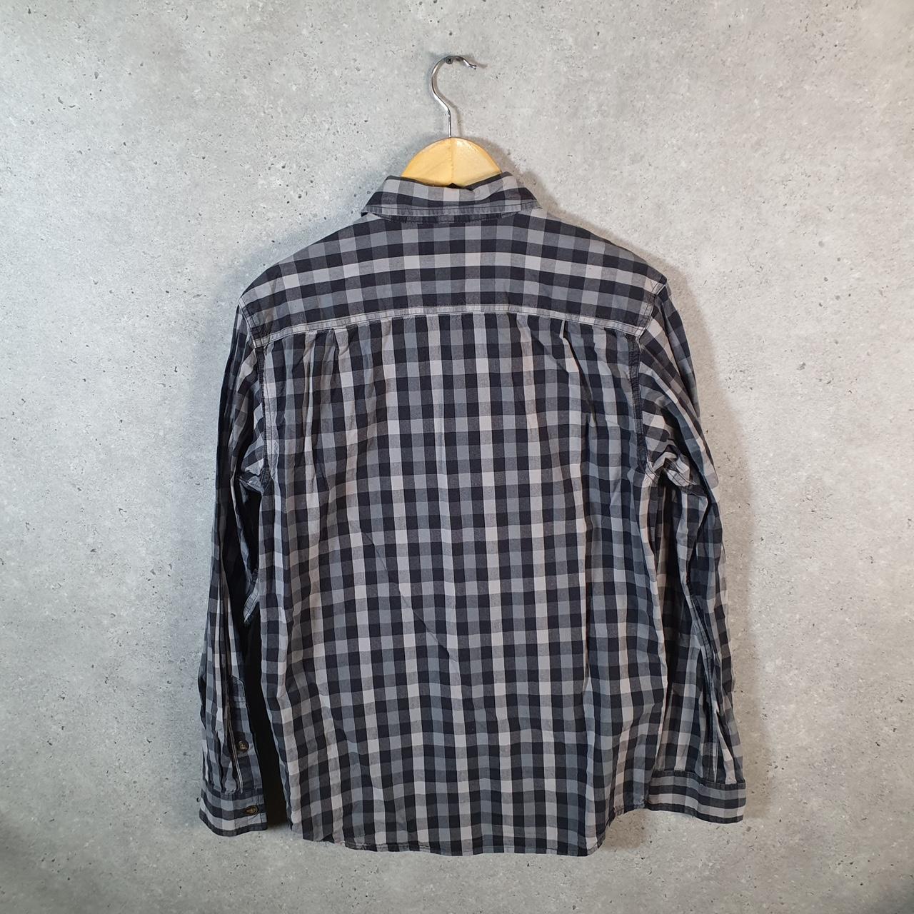 Vintage Carhartt Shirt Button Down Mens Small Grey Checkered Chore Utility Relaxed - Big Fish Vintage