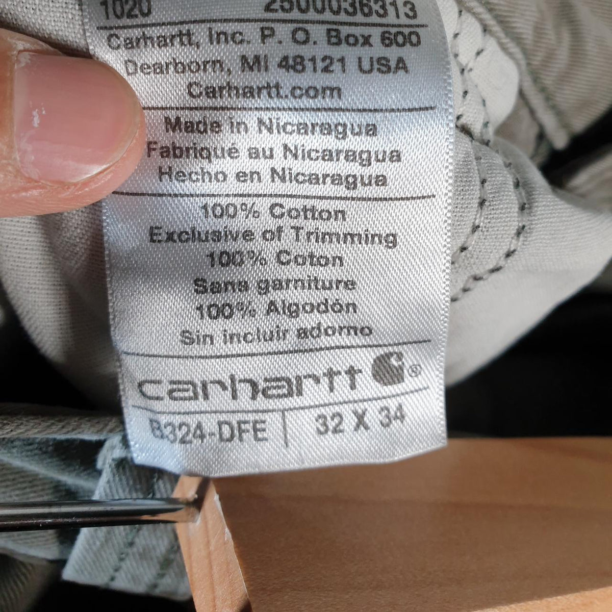 Vintage Carhartt Carpenter Trousers Mens W32 L34 Khaki Green Relaxed Fit Workwear USA