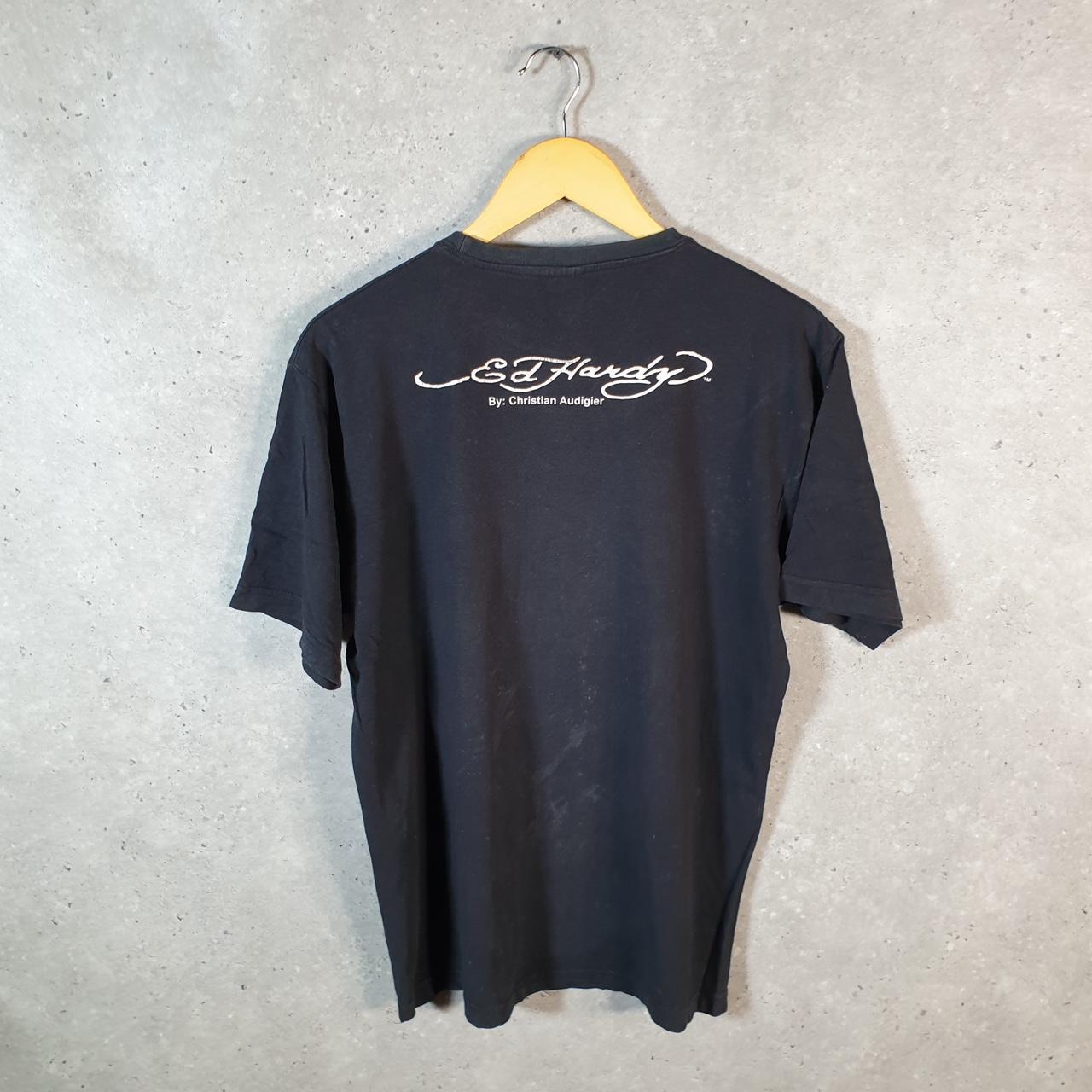 Vintage Ed Hardy T Shirt Men’s Large Black Christian Audigier Love Heart Graphic Skull Y2K