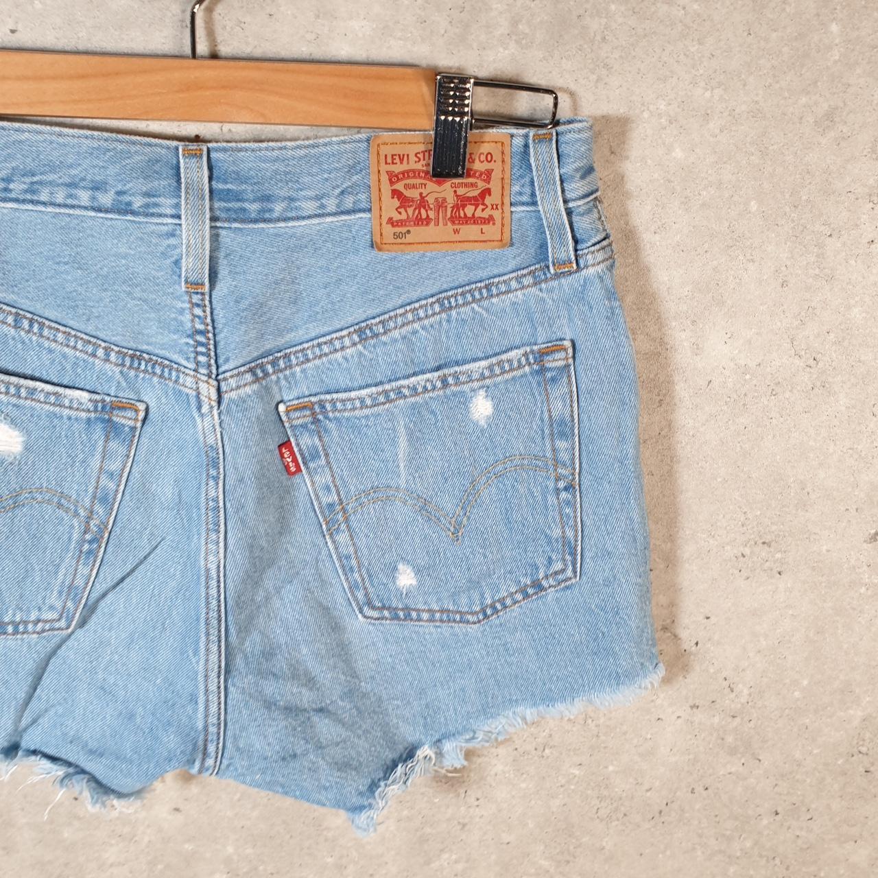 Vintage Levi’s 501 Cut Off Baggy Shorts Jorts Cargo Womens W26 Blue Relaxed Denim