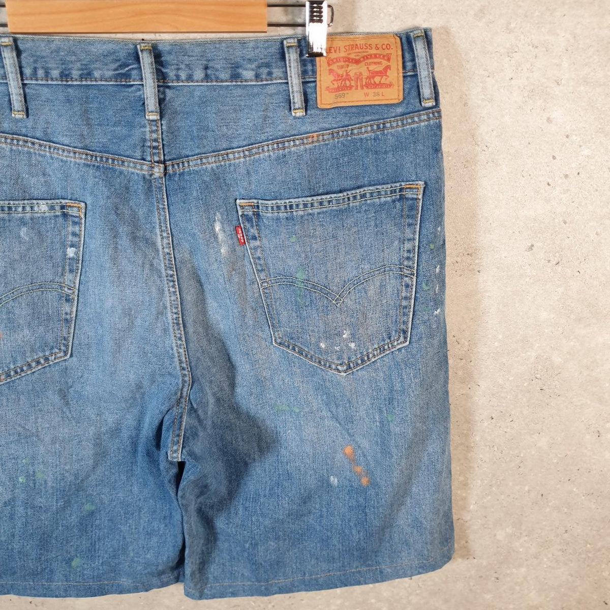 Vintage Levi’s 569 Baggy Shorts Jorts Cargo Men’s W38 Blue Relaxed Denim