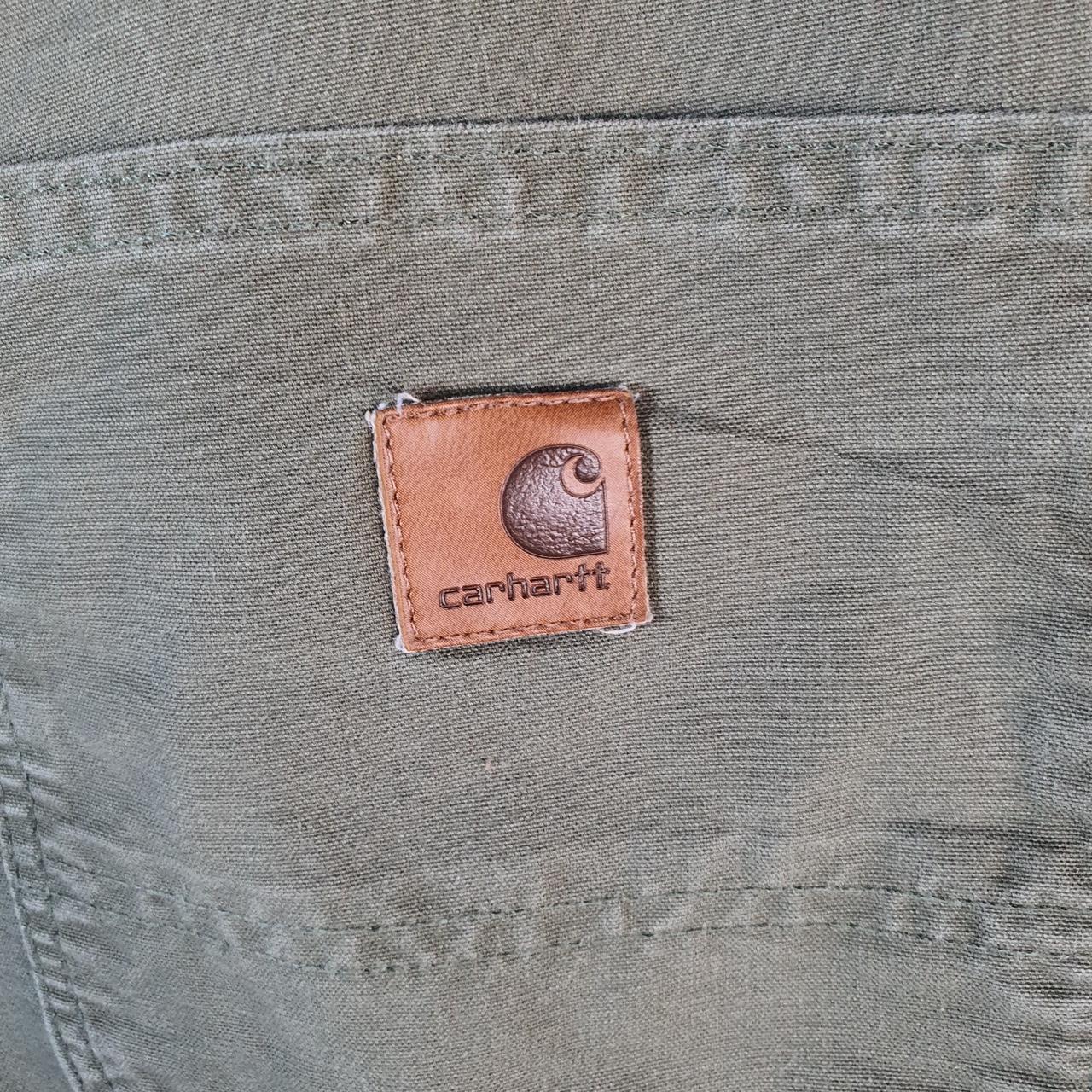 Vintage Carhartt Baggy Carpenter Shorts Jorts Cargo Men’s W40 Khaki Green Original Fit Workwear A4694