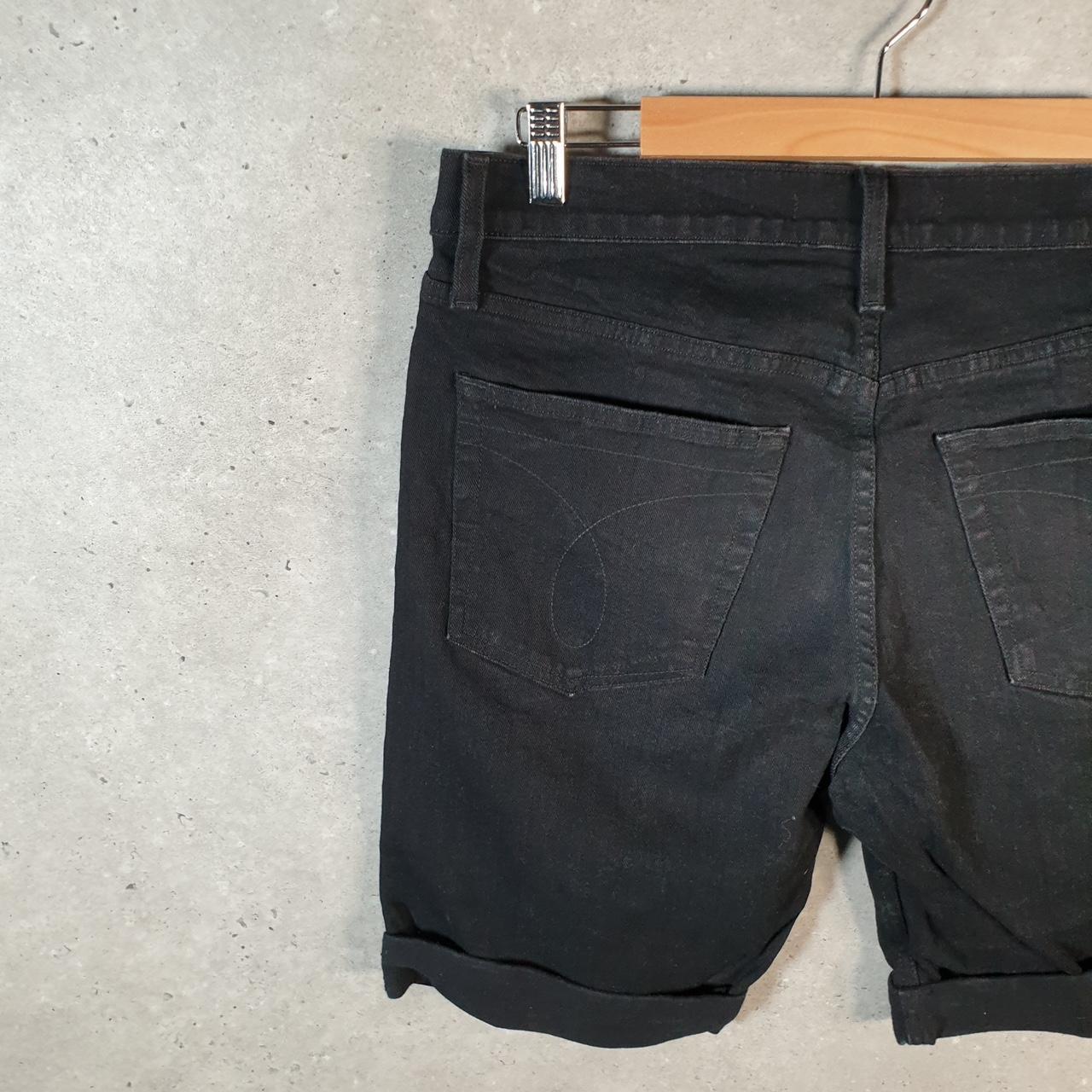 Vintage Calvin Klein Shorts Jorts Cargo Womens W34 Black Relaxed Denim