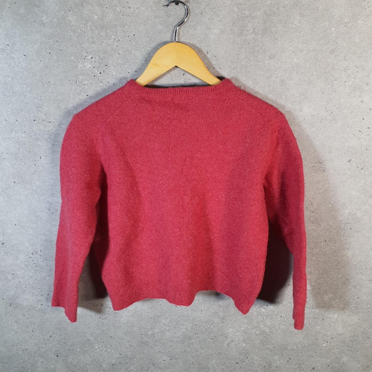 Vintage Ralph Lauren Polo Wool Knit Sweatshirt Womens Medium Pink Pony